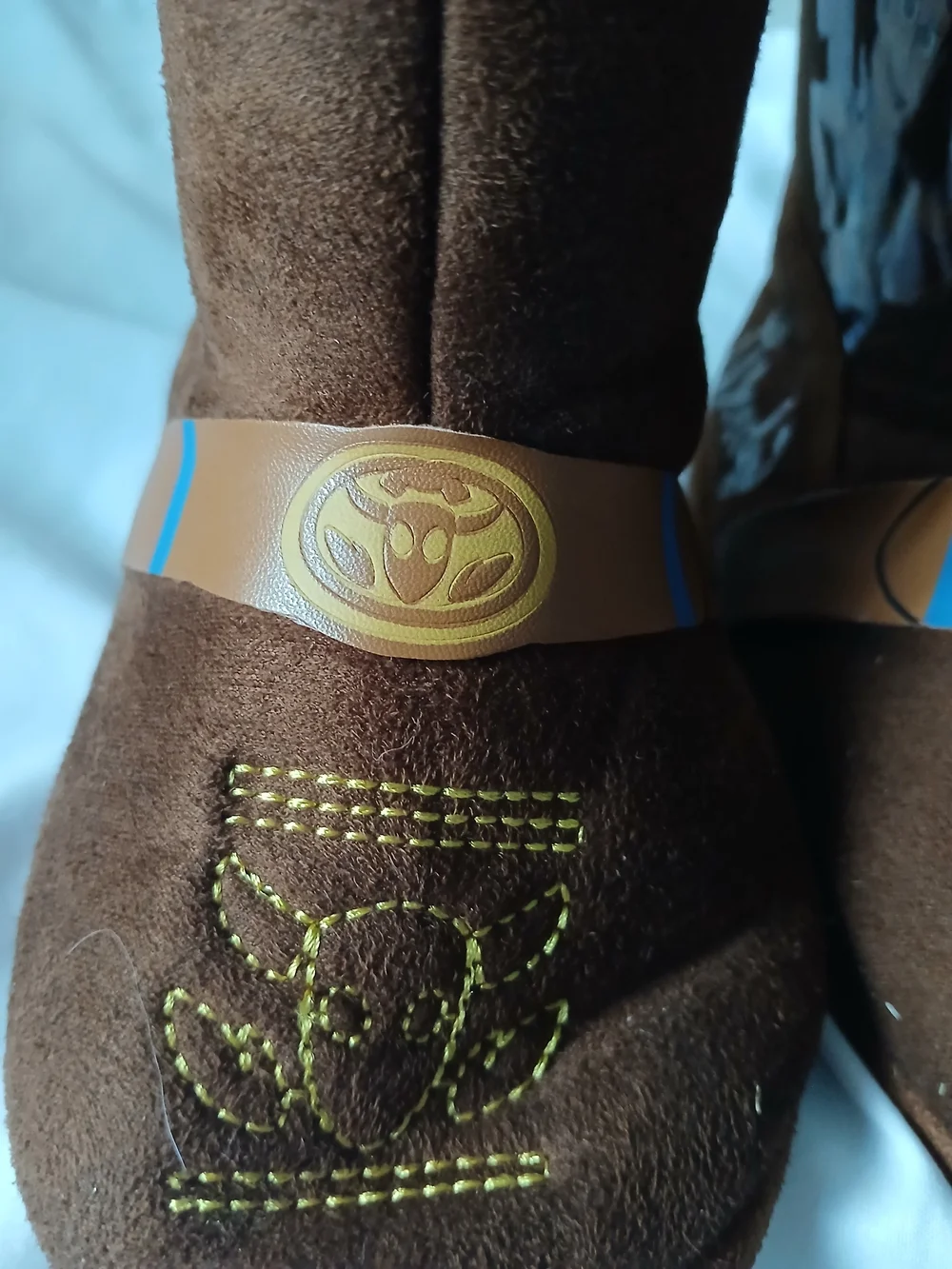 Woody Brown Kids' Boot Slippers with Toy Cowboy Graphic